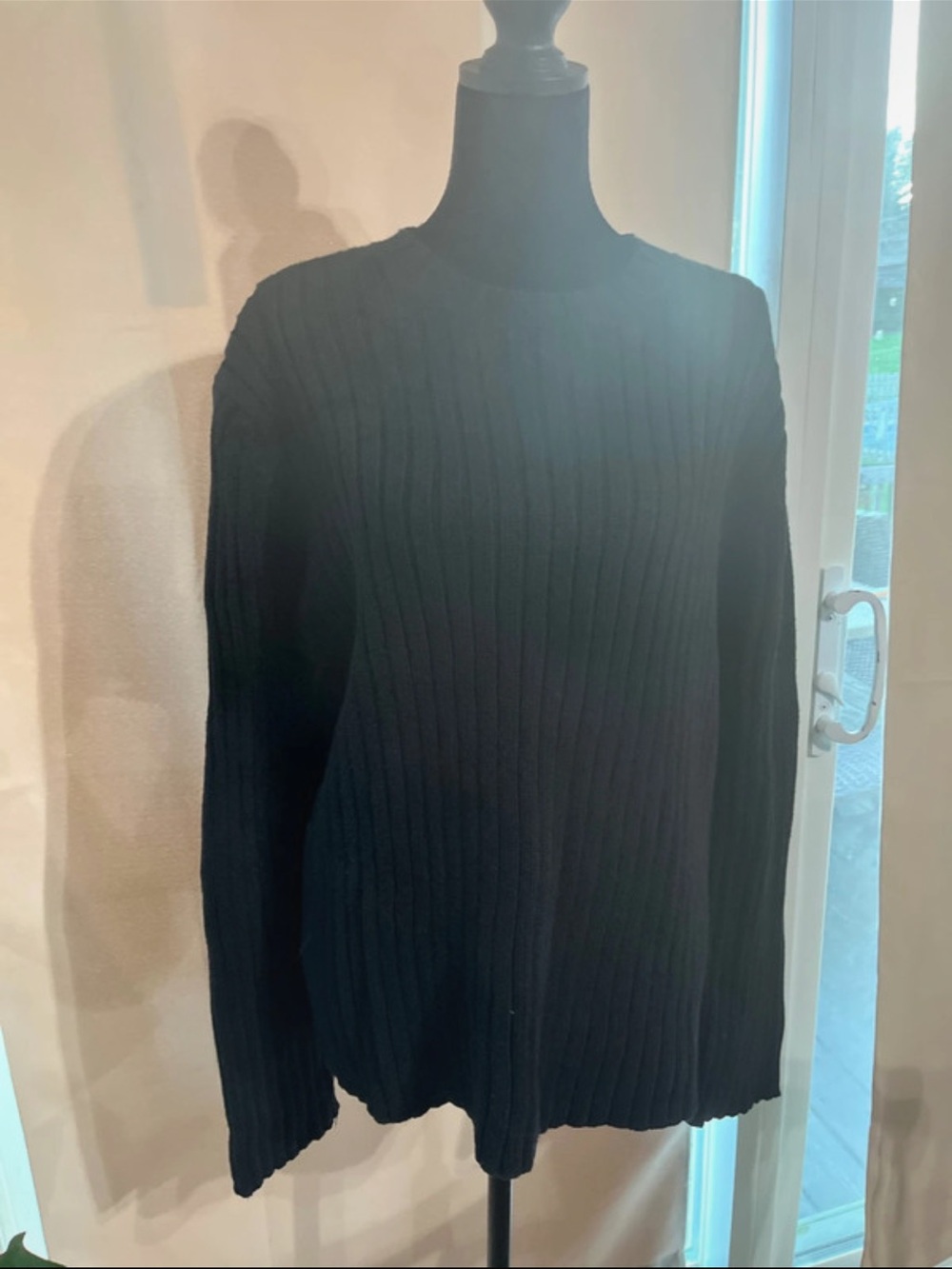 Lauren Ralph Lauren Black Ribbed Crewneck Sweater